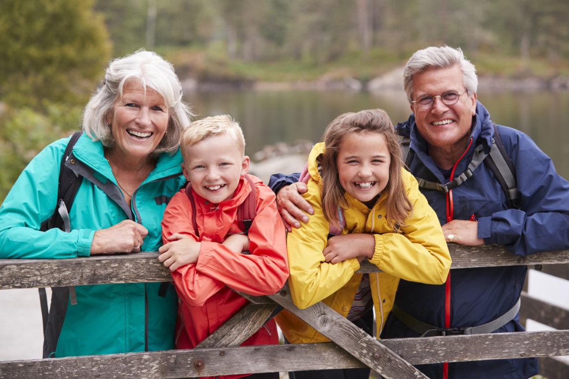 Grandparents enjoying time outdoors with grandchildren